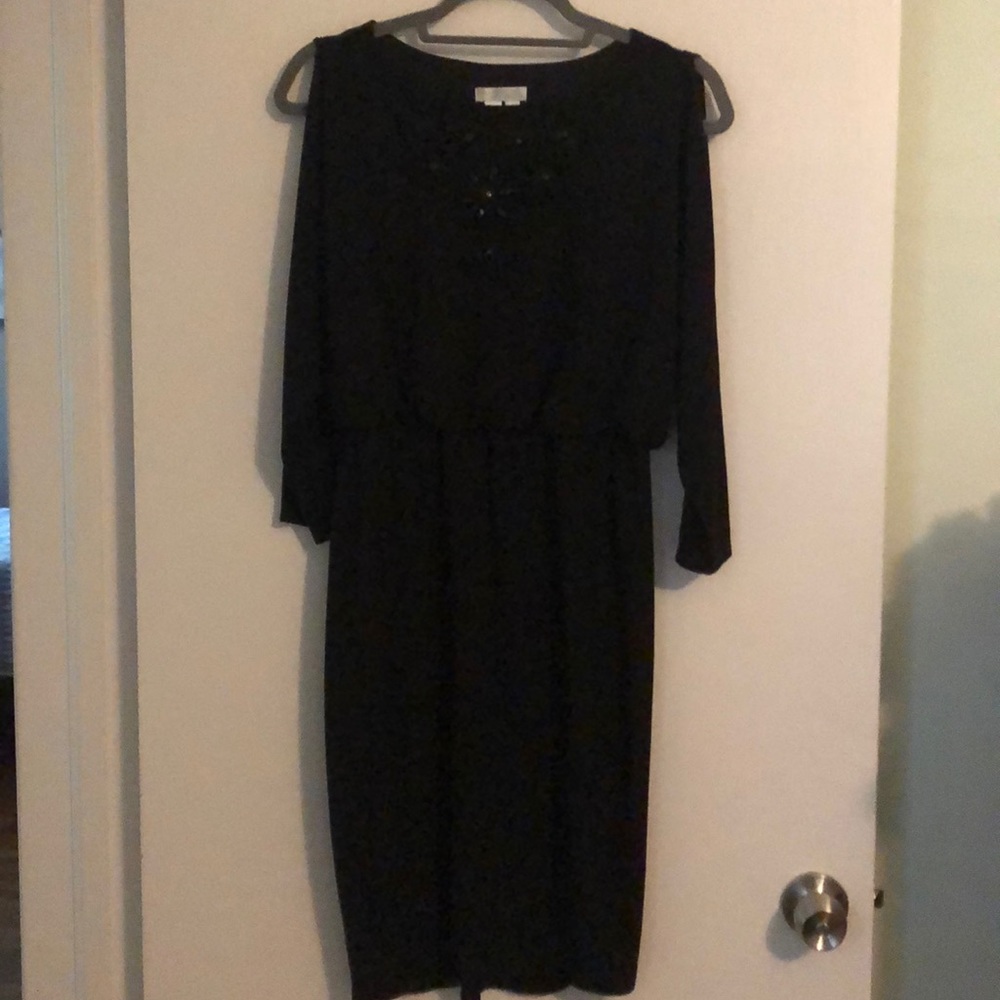 Black Dress with Keyhole Sleeves